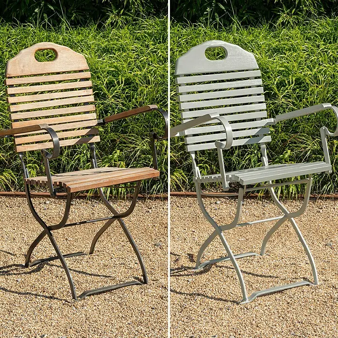 SCHÖNER WOHNEN-Farbe Pep up Outdoor-Farbe für Möbel & Spielgeräte - Hellgrau, 1 l, Seidenmatt - Stimmungsaufnahme