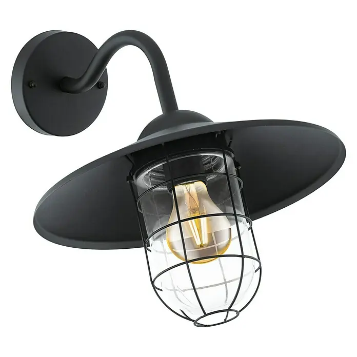 Eglo Wandlamp voor buiten Melgoa - 60 W, Zwart, IP44 - Diagonaal zicht