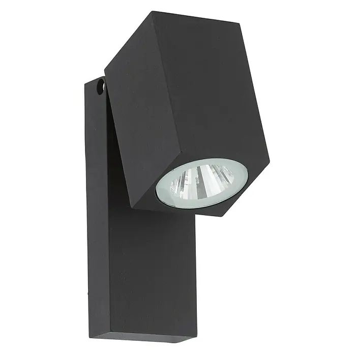 Eglo Wandlamp voor buiten Sakeda - 5 W, 7 x 10 x 17 cm, Antraciet, Wit, IP44 - Diagonaal zicht