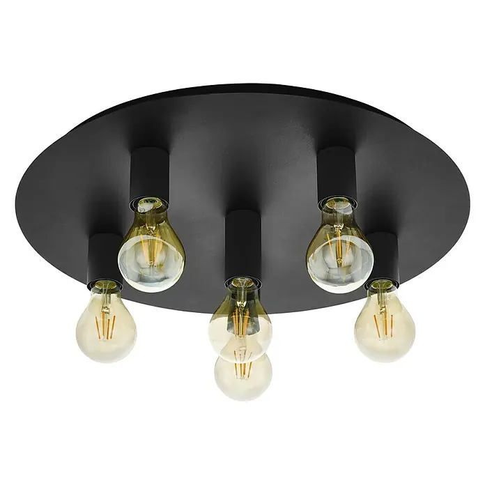 Eglo Plafondlamp Passano 1 - 360 W, Zwart, E27 - Zicht van beneden