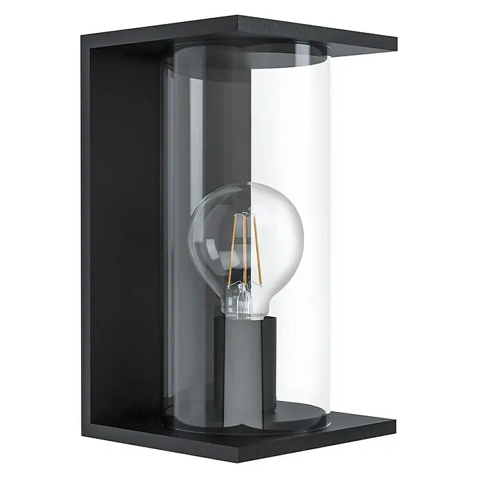 Eglo Wandlamp voor buiten Cascinetta - 40 W, Zwart, Helder, IP54 - Diagonaal zicht