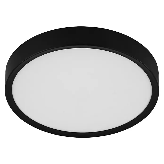 Eglo LED-Deckenleuchte rund MUSURITA - 14,6 W, Ø x H: 340 mm x 6 cm, Schwarz, Warmweiß - Ansicht von unten
