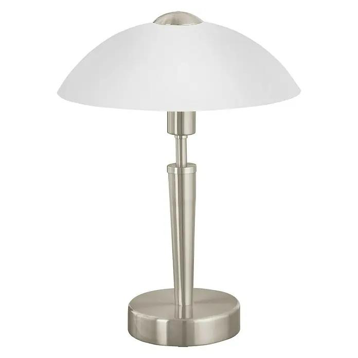 Eglo Tafellamp Solo 1 - 40 W, Nikkel mat, Nikkel, Wit, Wit, E14 - Vooraanzicht