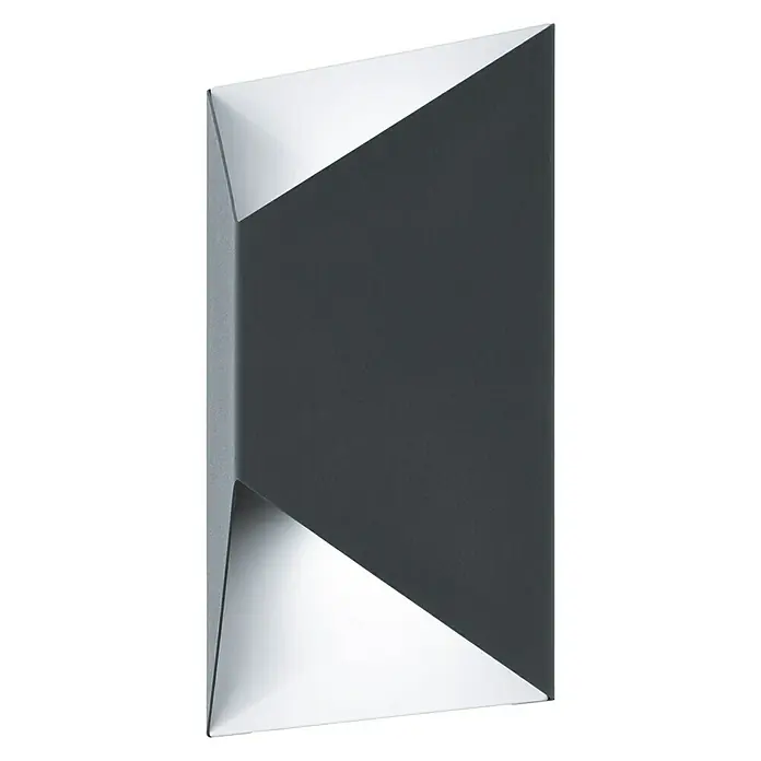 Eglo Wandlamp voor buiten Predazzo - 5 W, 14 x 7,5 x 21 cm, Antraciet, Wit, IP44 - Diagonaal zicht