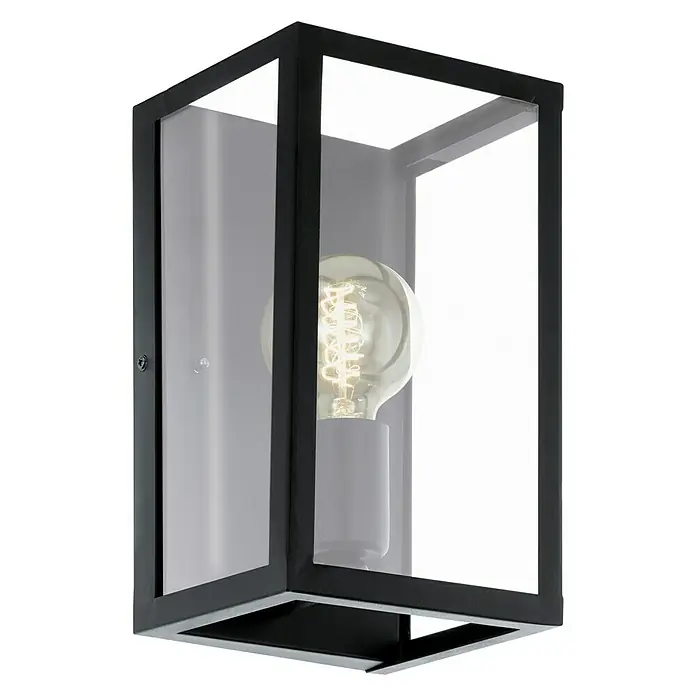 Eglo Charterhouse Wandlamp - 60 W, l x b x h: 16 x 15 x 28 cm, Zwart, Helder, E27 - Diagonaal zicht