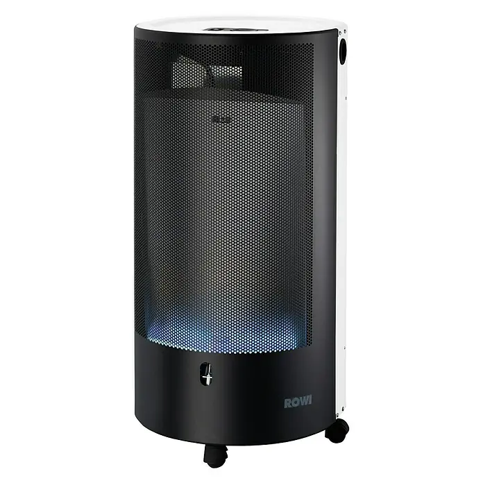 Gasheizer Blue Flame Premium+ - 4,2 kW, Mit Thermostat, Weiß - Diagonale Ansicht