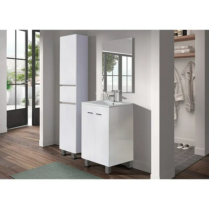 Conjunto de mueble de baño Smart - 60 cm, 3 piezas, Blanco - Foto ambiente