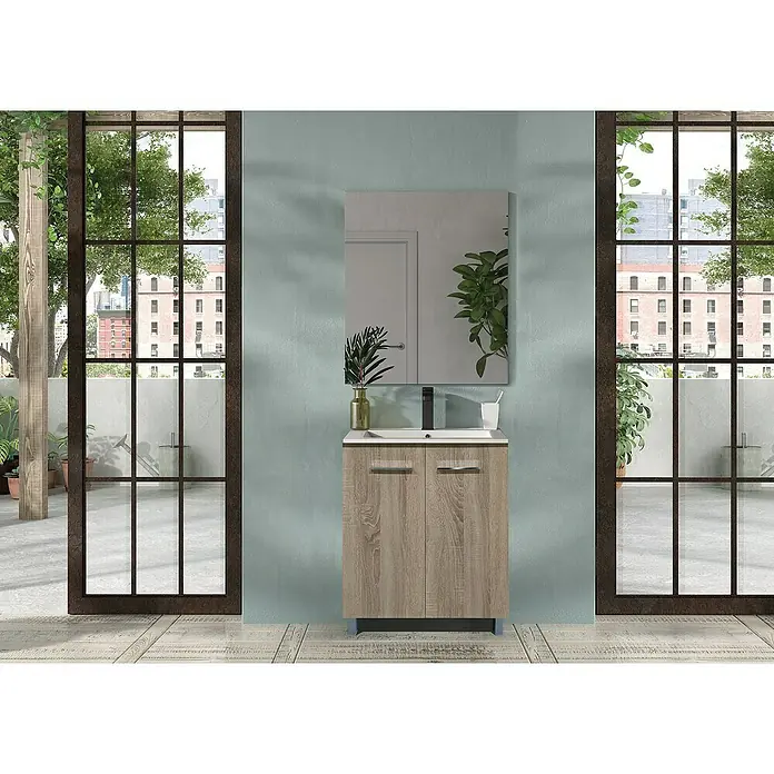 Conjunto de mueble de baño Smart - 60 cm, 3 piezas, Roble cambrian - Foto ambiente
