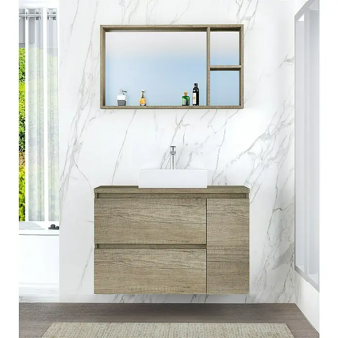 Mueble de lavabo Farbe - 46 x 90 x 66 cm, Nebraska, Mate - Foto ambiente