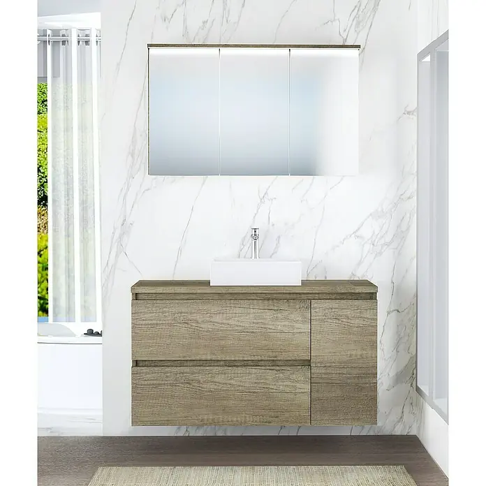 Mueble de lavabo Farbe - 46 x 120 x 66 cm, Nebraska, Mate - Foto ambiente
