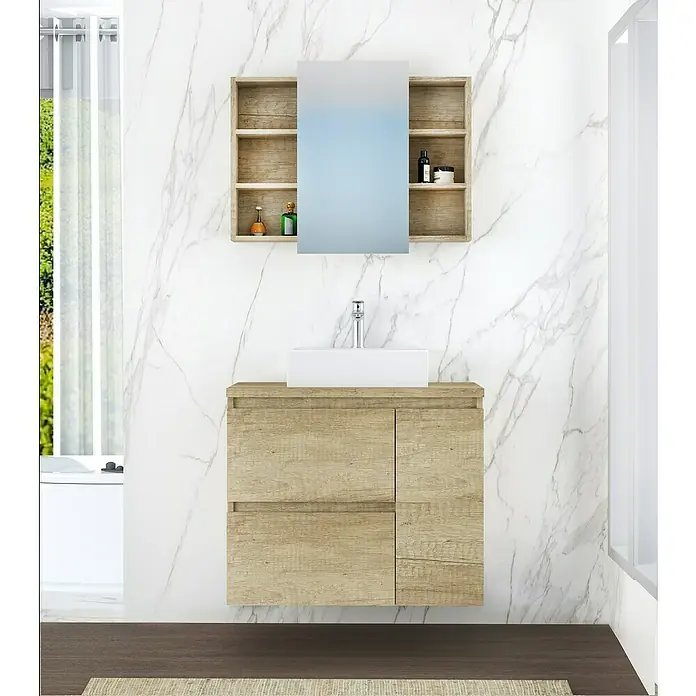 Mueble de lavabo Farbe - 46 x 70 x 66 cm, Nature, Mate - Foto ambiente