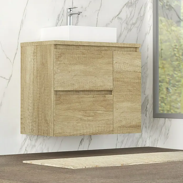 Mueble de lavabo Farbe - 46 x 90 x 66 cm, Nature, Mate - Foto ambiente