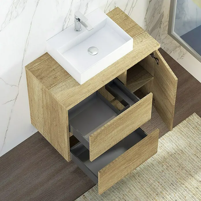 Mueble de lavabo Farbe - 46 x 90 x 66 cm, Nature, Mate - Foto ambiente