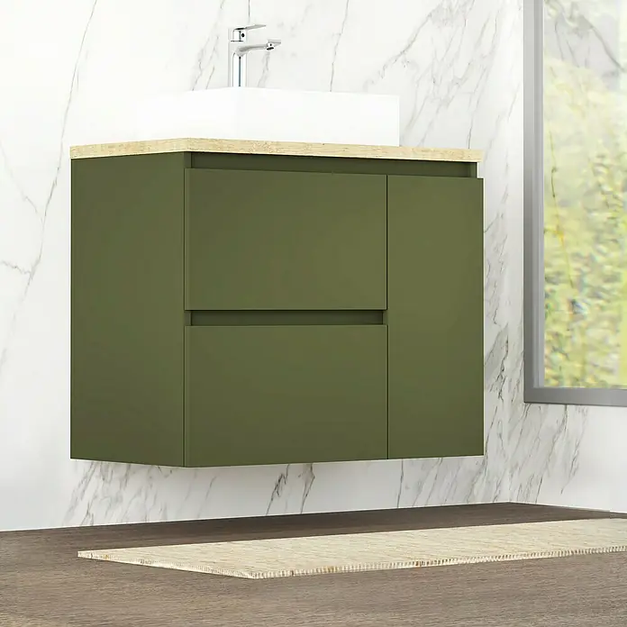 Mueble de lavabo Farbe - 46 x 100 x 66 cm, Musgo, Mate - Foto ambiente