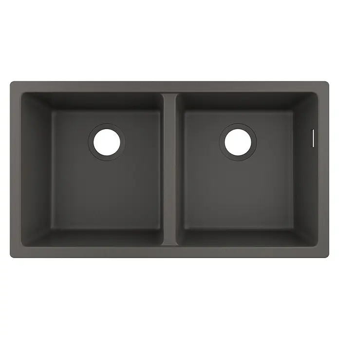 Hansgrohe Fregadero encastrable S510 - U770 2S - 45 x 82 cm, SilicaTec, Gris - Vista superior