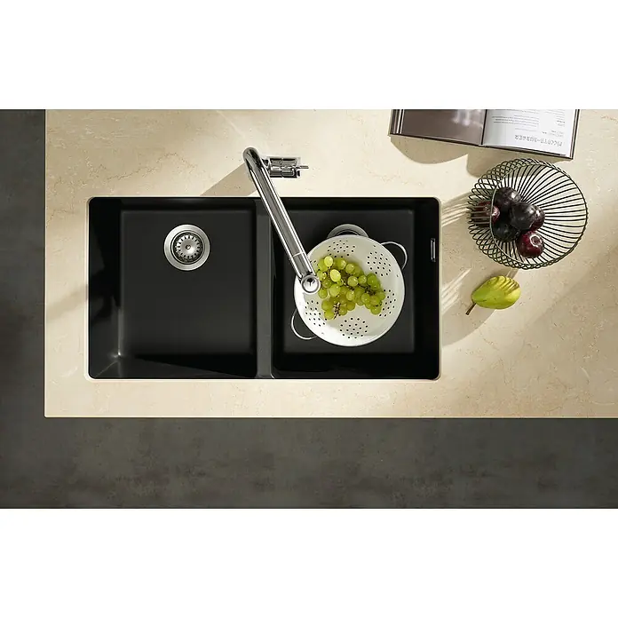 Hansgrohe Fregadero encastrable S510 - U770 2S - 45 x 82 cm, SilicaTec, Grafito - Foto ambiente