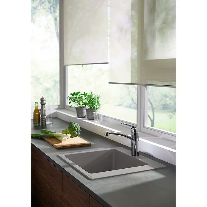 Hansgrohe Grifo de cocina MyCube M - Cromo, Brillante, Caño horizontal - Foto ambiente