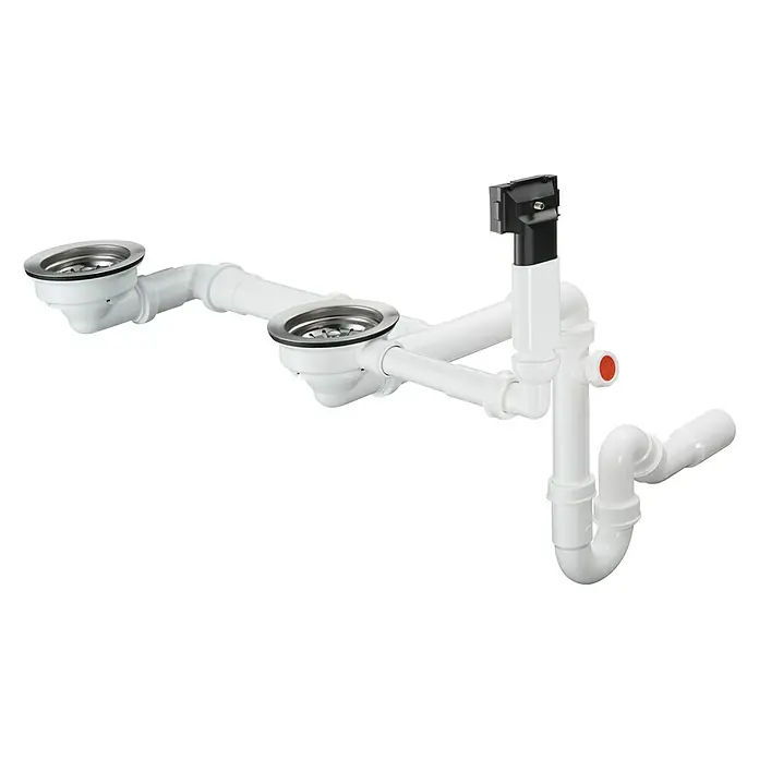 Hansgrohe Válvula para fregadero manual doble - 1½" - Vista angular