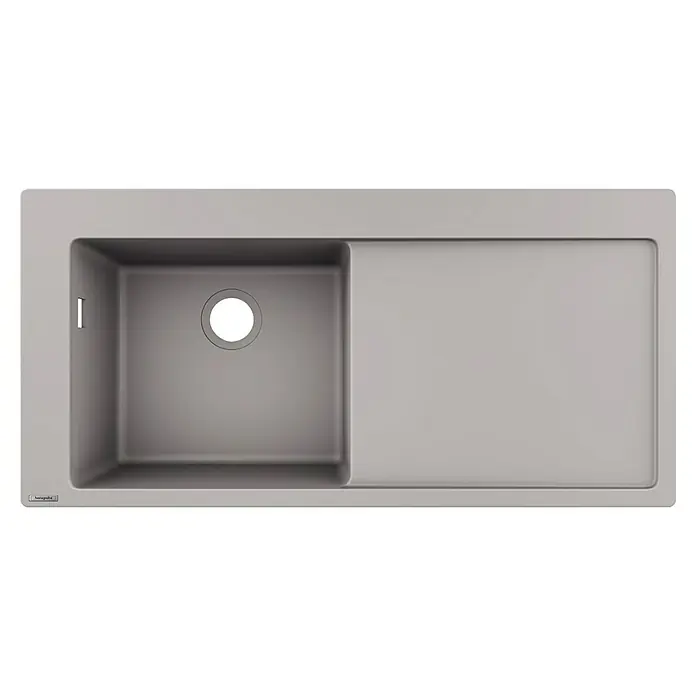 Hansgrohe Fregadero encastrable S5110 - F450 1S 1E - 51 x 105 cm, SilicaTec, Cemento - Vista superior