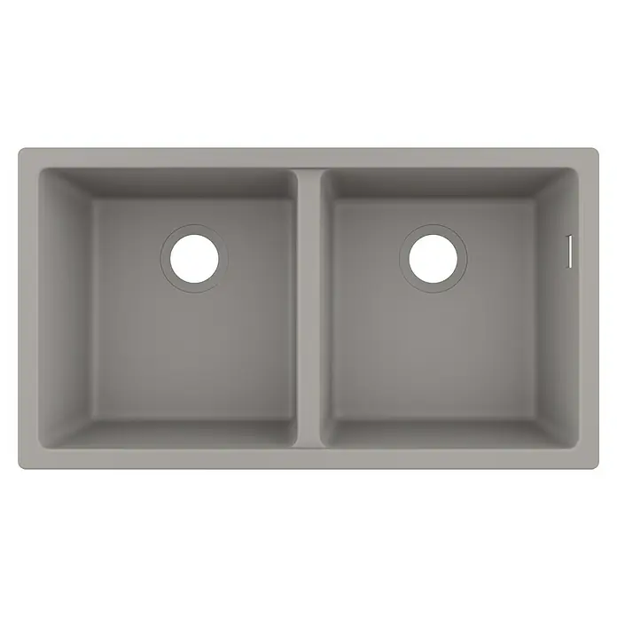 Hansgrohe Fregadero encastrable S510 - U770 2S - 45 x 82 cm, SilicaTec, Cemento - Vista superior