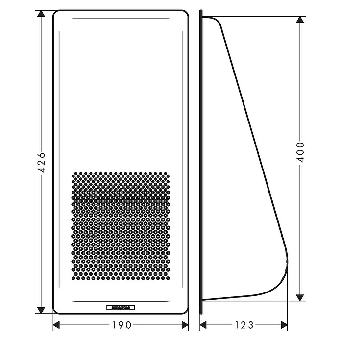 Hansgrohe Escurridor multifuncional - L x An x Al: 42,6 x 19 x 12,3 cm, Plástico, Negro - Dibujo técnico