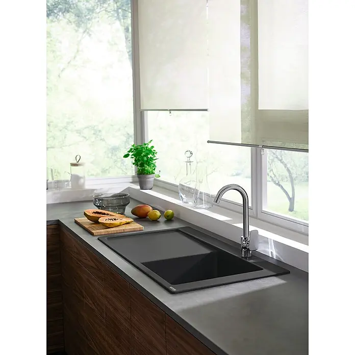 Hansgrohe Fregadero encastrable S5110 - F450 1S 1E - 51 x 105 cm, SilicaTec, Grafito - Foto ambiente
