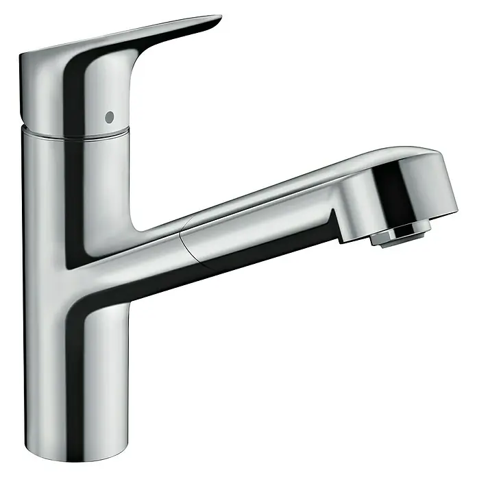 Hansgrohe Grifo de cocina Focus M43 - Cromo, Brillante, Caño giratorio - Vista angular
