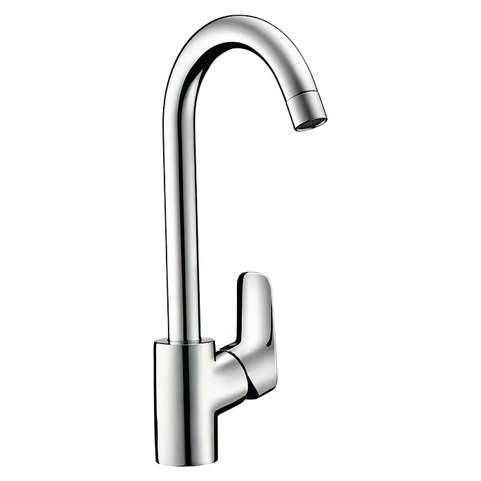 Hansgrohe Grifo de cocina MyCube L - Cromo, Brillante, Caño giratorio - Vista angular