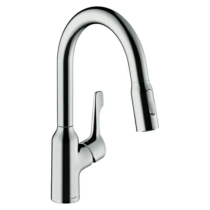 Hansgrohe Grifo de cocina Focus M43 - Cromo, Brillante, Caño alto - Vista angular