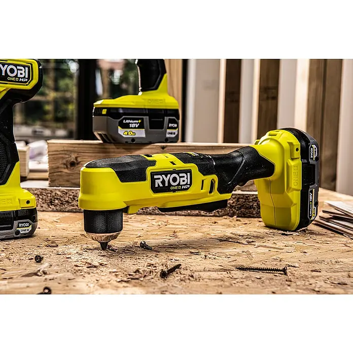 Ryobi ONE+HP Taladro atornillador angular de batería RAD18C-0 - 18 V, Sin batería, Número de revoluciones de marcha en vacío: 450 r.p.m. - 1.700 r.p.m. - Foto ambiente