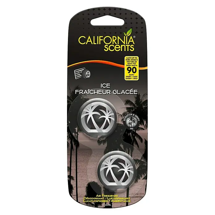 Ambientador de coche California Scents - Hielo, 2 ud. - Vista frontal