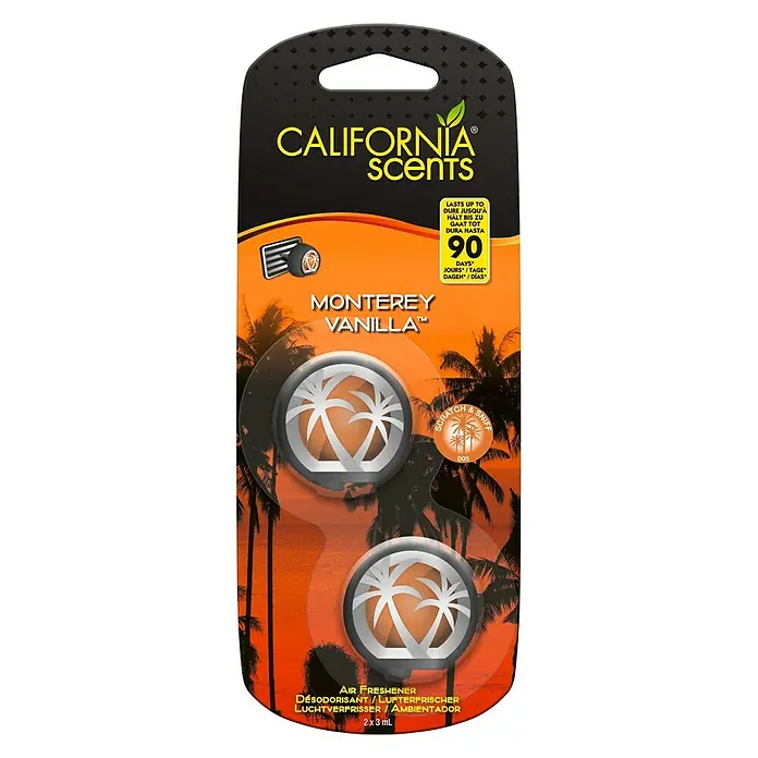 Ambientador de coche California Scents - Vainilla, 2 ud. - Vista frontal