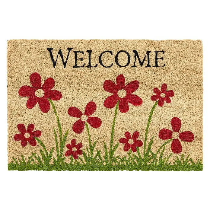 Astra Coco Kokosfußmatte Style - Blumenwiese, Bunt, 40 x 60 cm, 100 % Kokos - Ansicht von oben