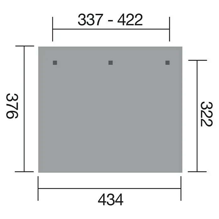 Weka Terrassenüberdachung Summer - B 4,34 x T 3,79 m, Holz, Polycarbonat - Skizze