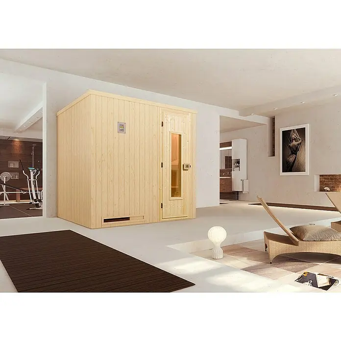 Weka Elementsauna Halmstad 2 - Ohne Ofen, Material Tür: Massivholz, 177 x 194 x 199 cm - Stimmungsaufnahme