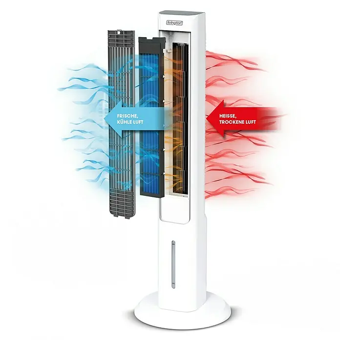 Luftkühler Livington ChillTower - Weiß/Grau, Höhe: 94 cm, 55 W - Anwendungsbeispiel