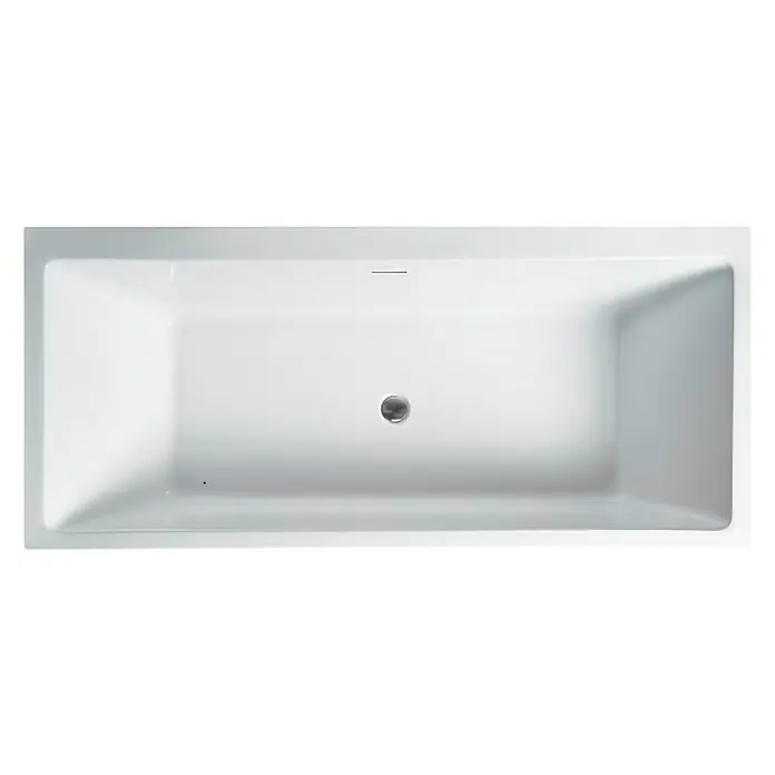 Freistehende Badewanne Torino Cube - L x B: 180 x 80 cm, Sanitäracryl, Weiß - Draufsicht