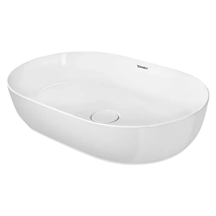 Duravit Luv Aufsatzwaschbecken - 60 x 40 cm, Ohne Spezialglasur, Hahnloch: Ohne, Ohne Überlauf, Weiß - Diagonale Ansicht