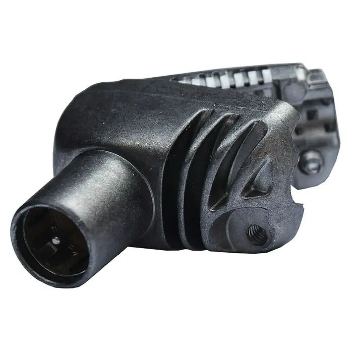 Technetix Coax haakse connector, female 9 mm - 2 stk., Zwart - Diagonaal zicht