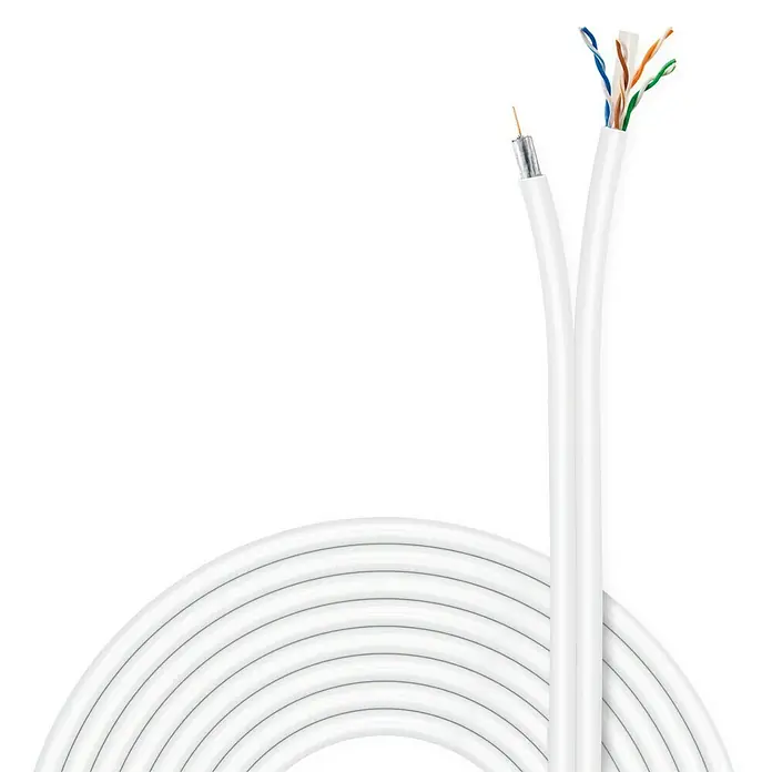 Technetix Satelliet-coaxkabel UTP/COAX - Coax-aansluiting, CAT6 - Close-up