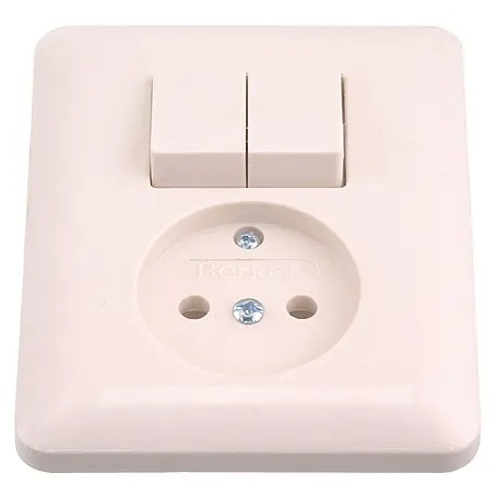 Combinatie wandcontactdoos/schakelaar serie, zonder randaarde