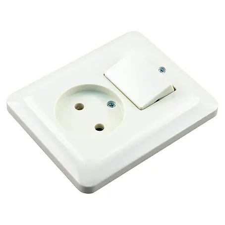 Q-Link  Combinatie wandcontactdoos/schakelaar wissel