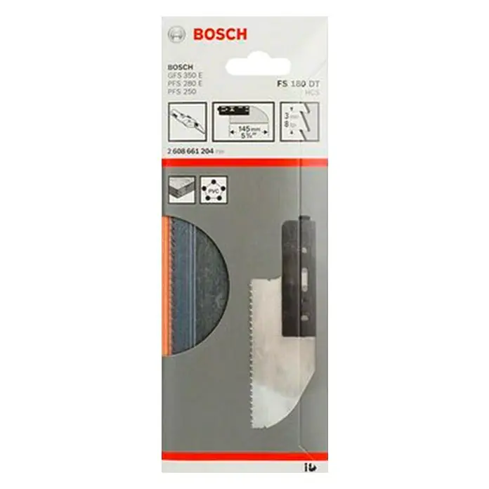 Bosch Hoja de sierra de recambio FS 180 DT - Específico para: Bosch Sierra eléctrica de sable GFS 350 E, Ámbito de uso: Madera blanda / Plásticos - Vista frontal