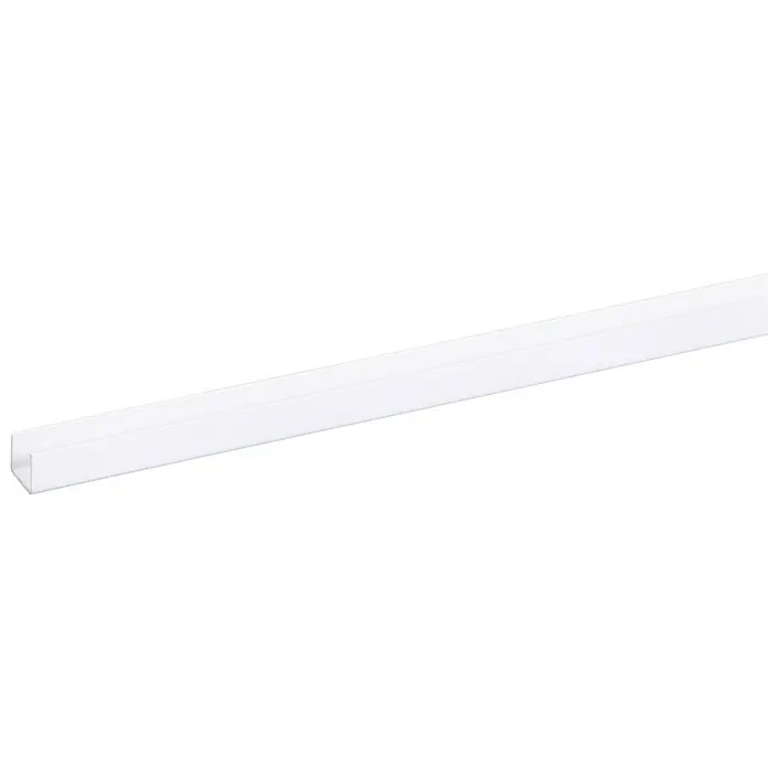 U-profiel Plaat < 10 mm - l x b x h: 260 cm x 13 mm x 10 mm, Kunststof, Wit - Close-up