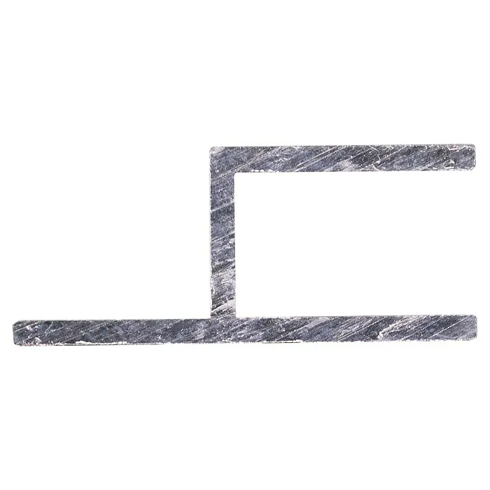 H-profiel Stoel Alu 200 cm - l x b x h: 200 cm x 26 mm x 11 mm, Aluminium, Grijs - Diagonaal zicht