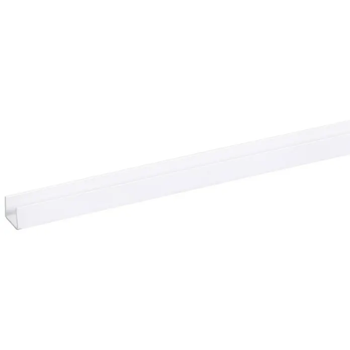 U-profiel Plaat < 12 mm - l x b x h: 260 cm x 15 mm x 12 mm, Kunststof, Wit - Close-up