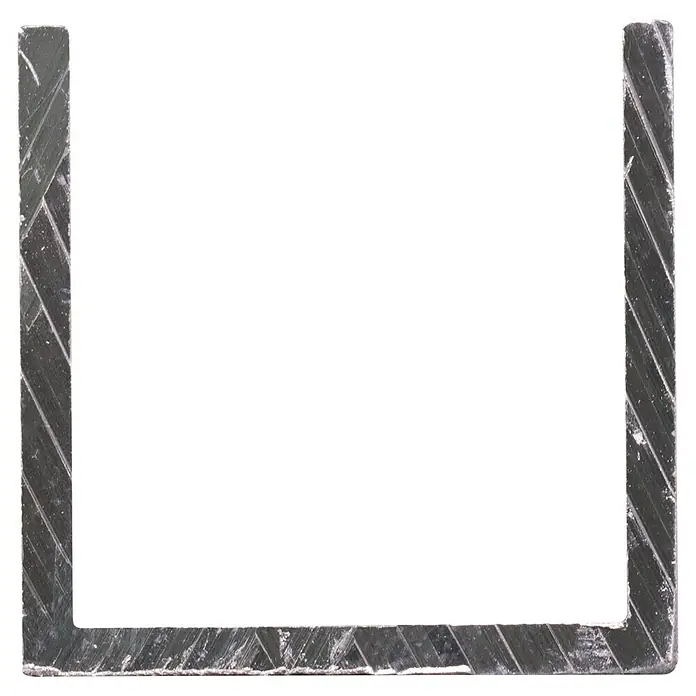 U-profiel Alu 200 cm - l x b x h: 200 cm x 25 mm x 25 mm, Aluminium, Grijs - Vooraanzicht