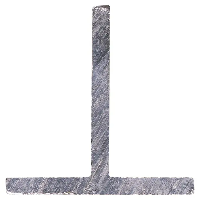 T-profiel Alu - l x b x h: 200 cm x 20 mm x 20 mm, Aluminium, Grijs - Vooraanzicht