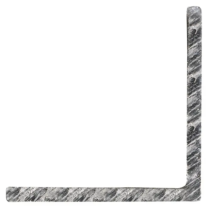 Hoekprofiel Alu - l x b x h: 200 cm x 25 mm x 25 mm, Aluminium, Grijs - Vooraanzicht