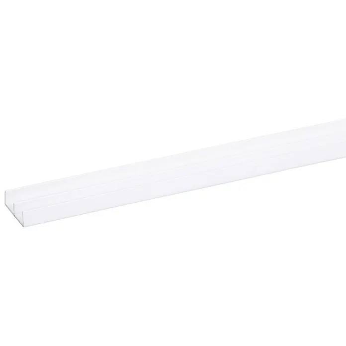 Profiel Schuif Onderrail Ondiep 10 mm - l x b x h: 260 cm x 27 mm x 8,5 mm, Kunststof, Wit - Close-up